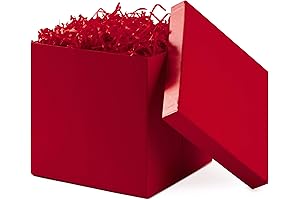A Crimson Canvas for Festive Treasures: Hallmark Medium Gift Box with Lid...