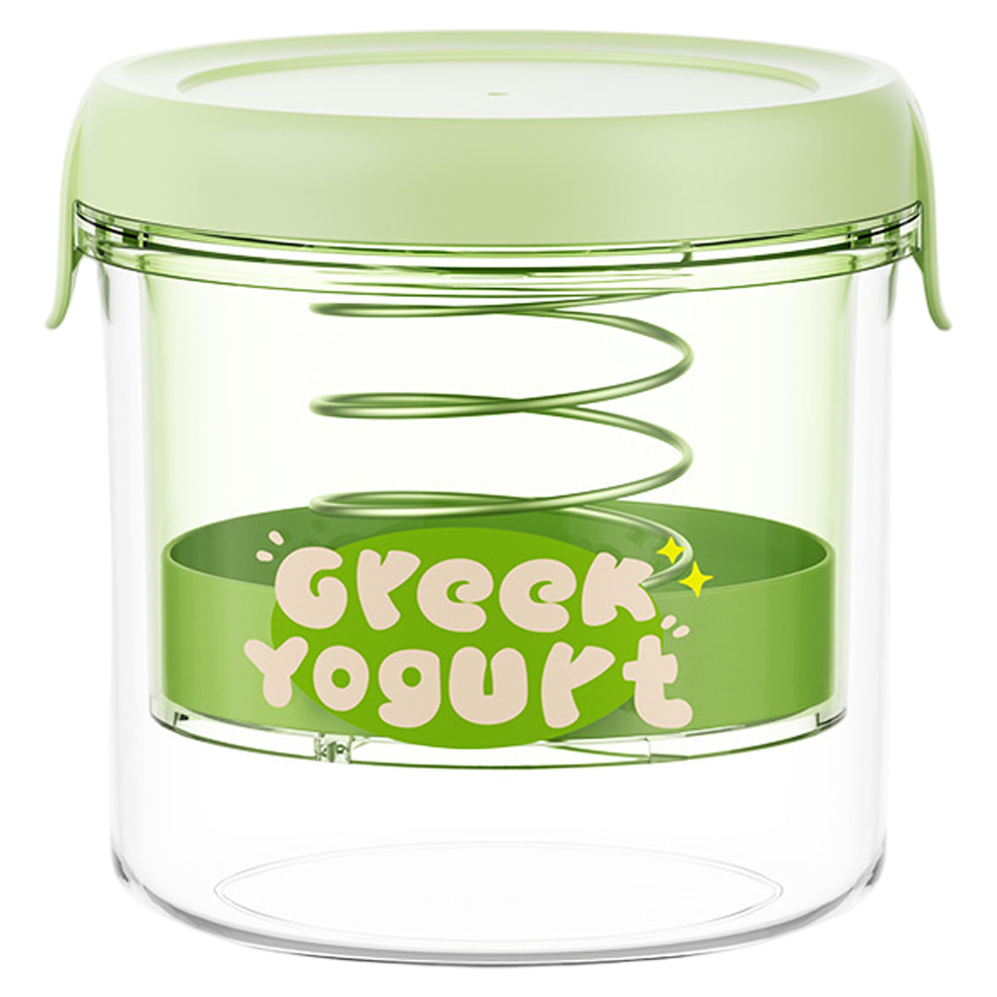 Bemonew Juice Filter, Greek Yogurt Strainer & Cheese Strainer, Green Food-safe Hips Lid & Stainless Steel Filter For Creamy Homemade Yogurt