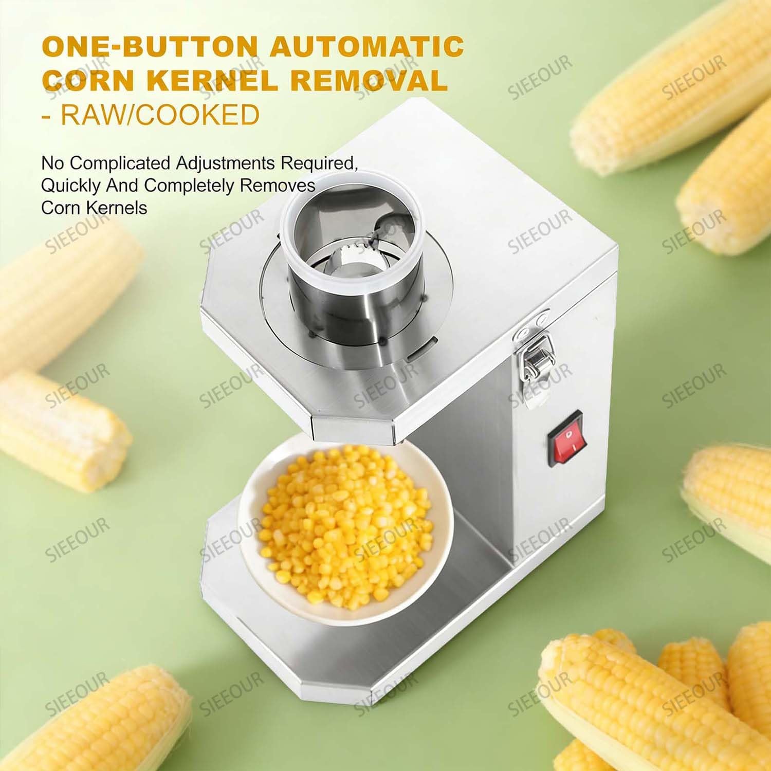 Macchina automatica trebbiatrice per mais, spogliarellista One-Touch con parti rimovibili, ad alta efficienza per mais fresco e cotto, ideale per famiglie e aziende