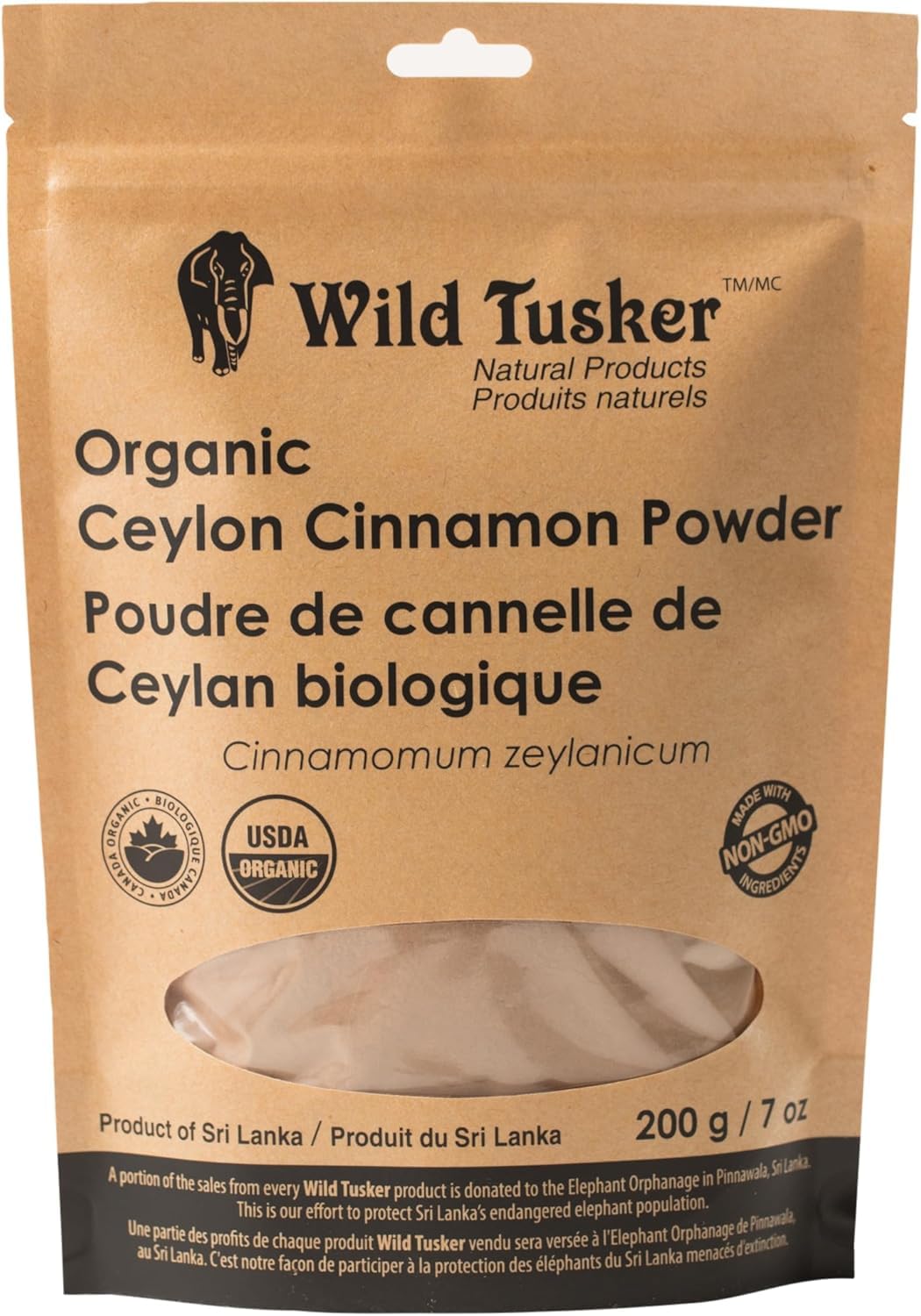 Organic Ceylon Cinnamon Powder – Certified, Gluten-Free, Low Coumarin, Non-GMO, Perfect for Baking, Cooking & Smoothies – Natural Flavor & Aroma for