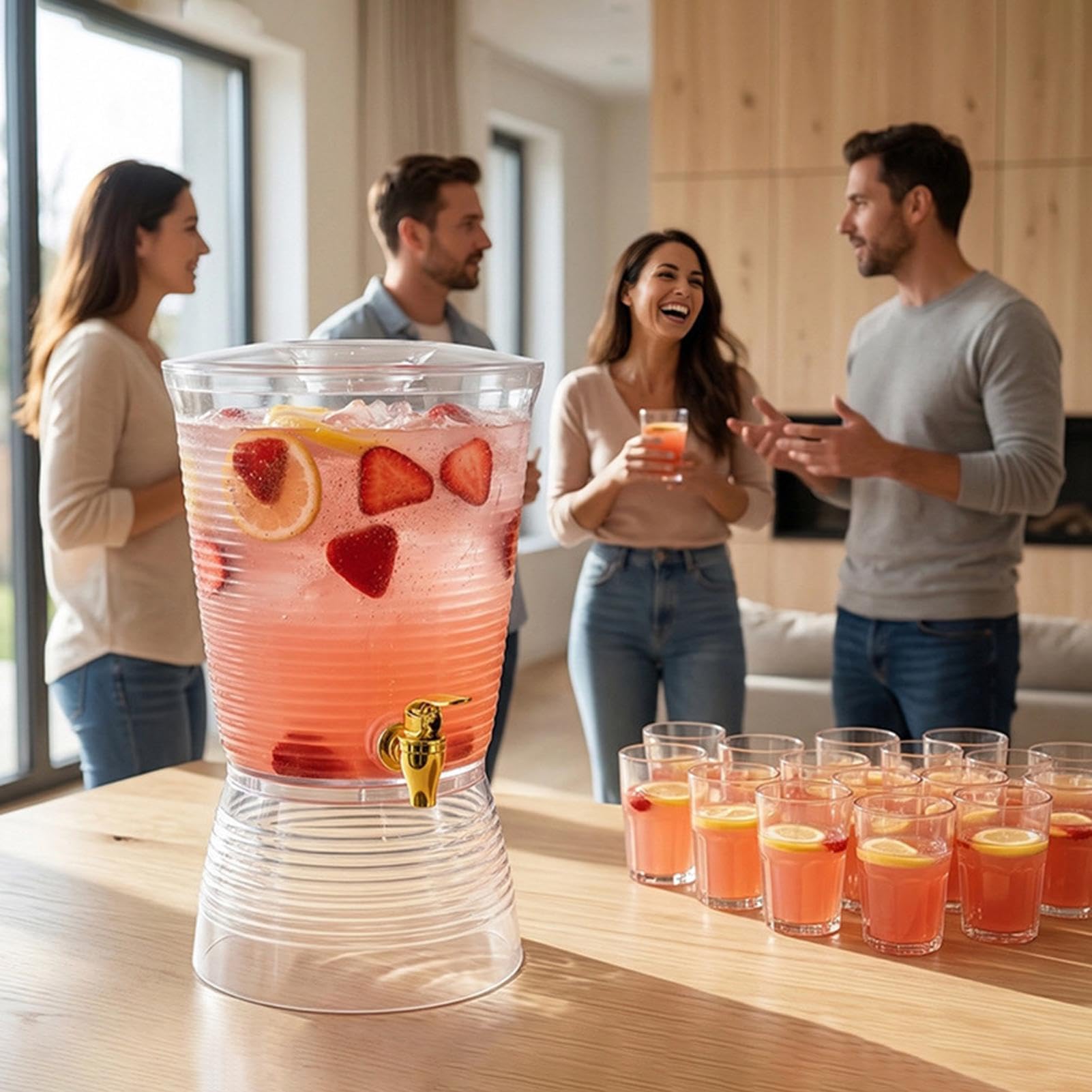 Dispensador de Limonada 6L Recipiente para Bebidas Frías | Dispensador de Bebidas de Gran Capacidad para , Cumpleaños, Barbacoas, Bodas, Hogar, Restaurante, Cafetería, Bartenders,