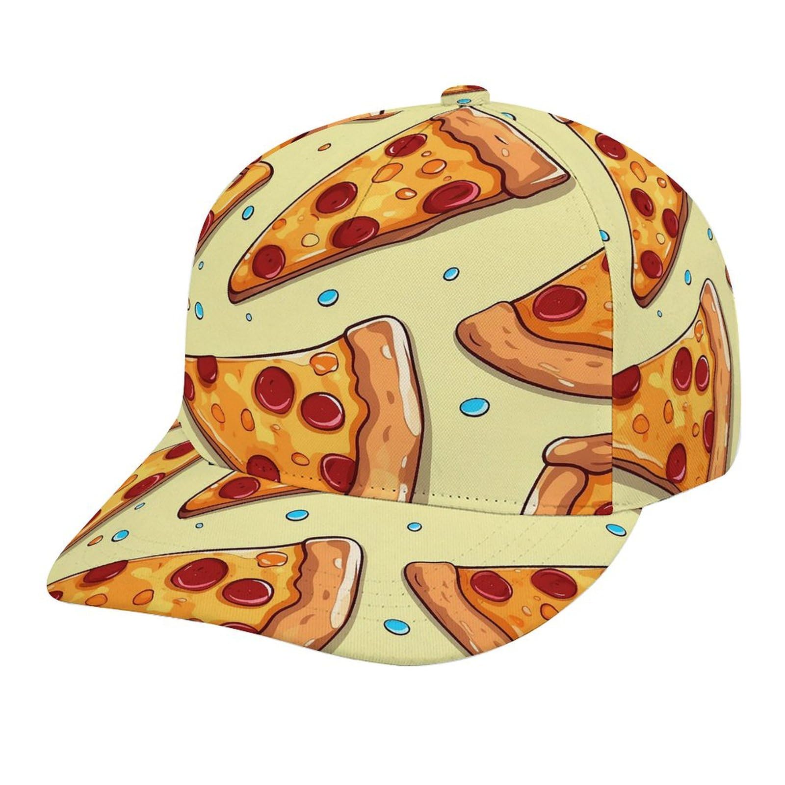 Nqlyut Unisex Black-Pizza Slice Pattern Baseball Cap For Men Women Sunscreen Visor Hats Adjustable Pizza Slice Pattern Sun Caps Golf Dad Hat, One Size