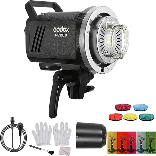 Godox MS300-V Luz de flash de estudio mejorada 300Ws luz estroboscópica GN58 0.1-1.8S Tiempo de reciclaje 5600200K 2.4G Sistema inalámbrico X con