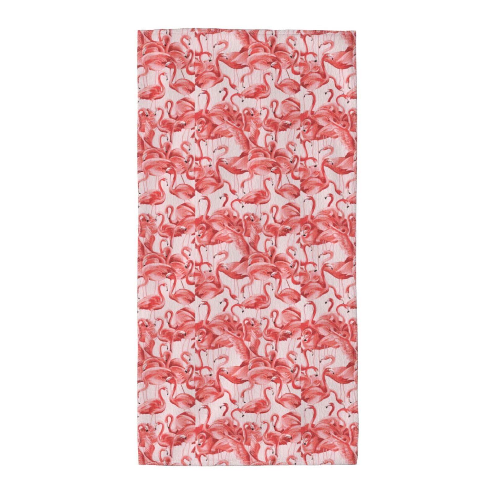 Flamingo Fashion Printed Long Bath Towel For Pool Side Seaside Holiday