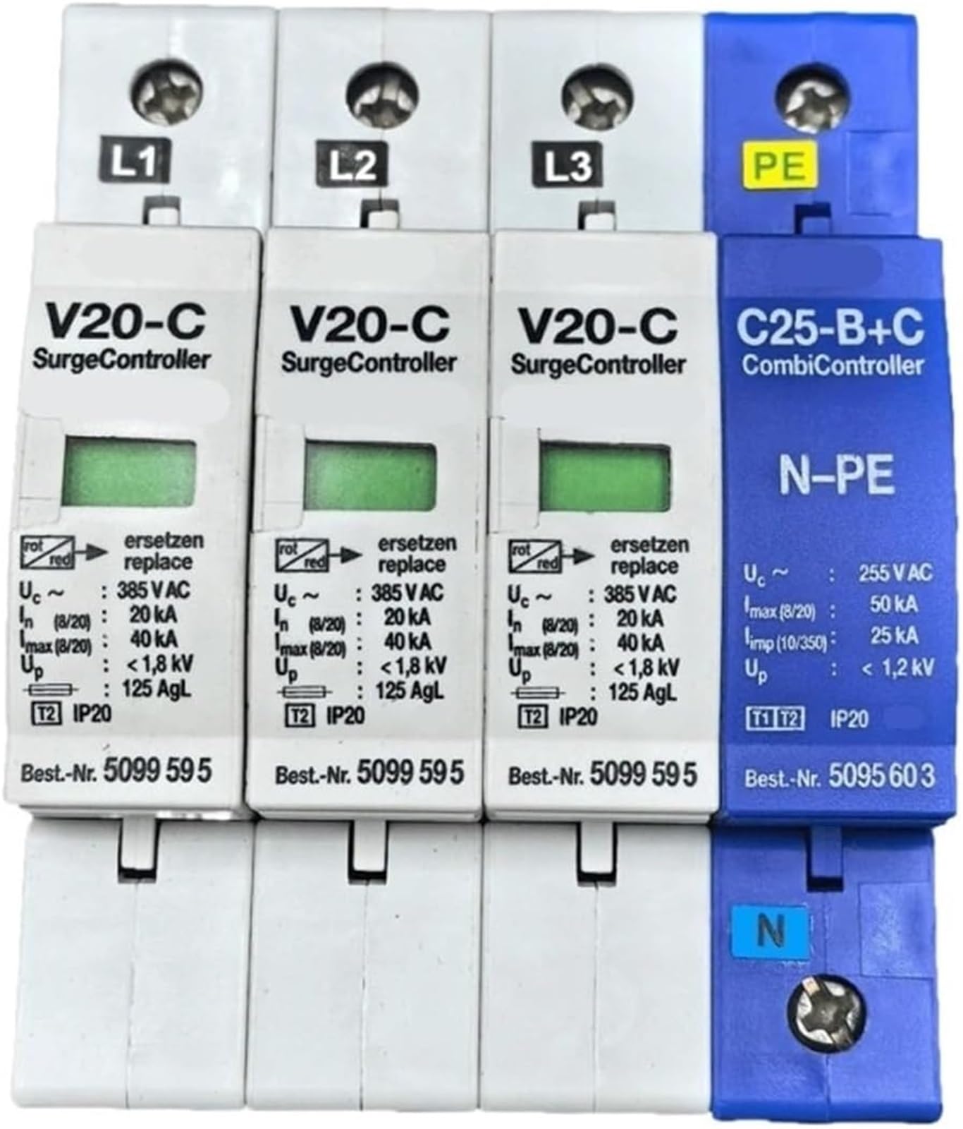 Parafoudre triphasé BSWXX Rail DIN 385V protection tableau électrique - 2