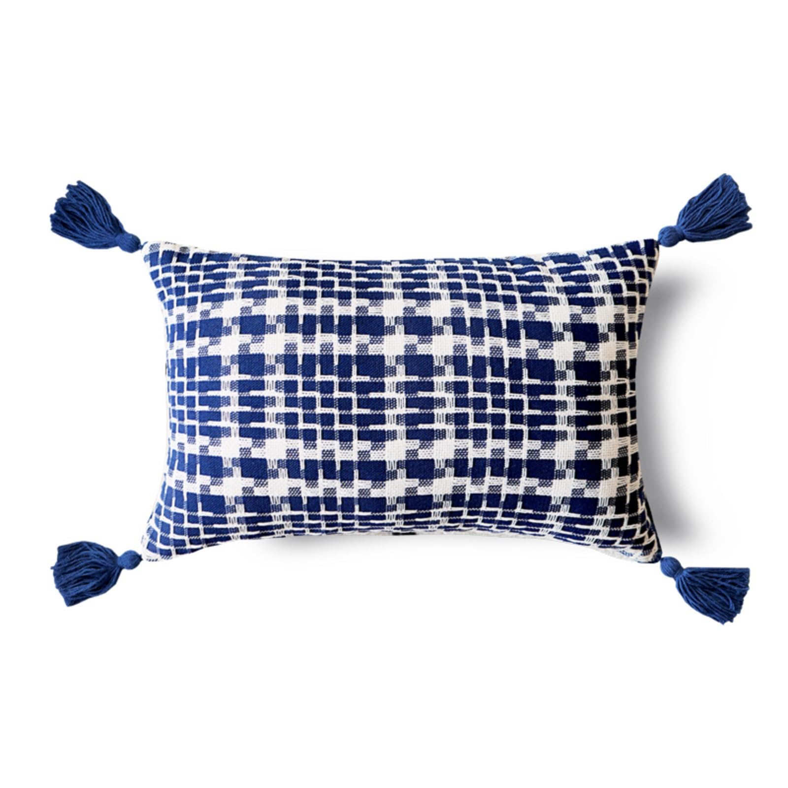 Housse de coussin pour hôtel et salon design géométrique bleu
