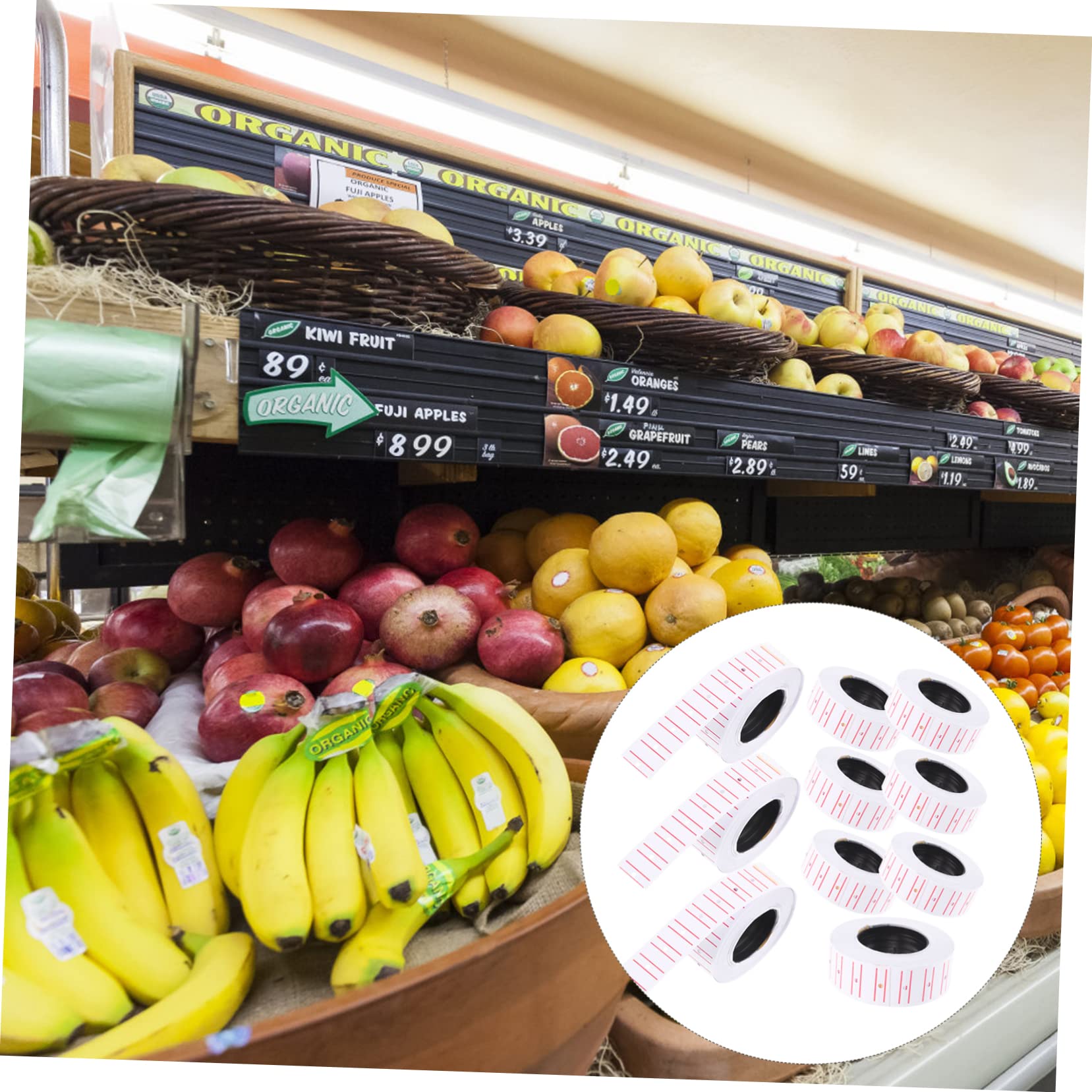HOODANCOS 1 Roll Sticker Labels Self-Adhesive Sign Tag Supermarket Cost Tag Label Paper Confidence in Use
