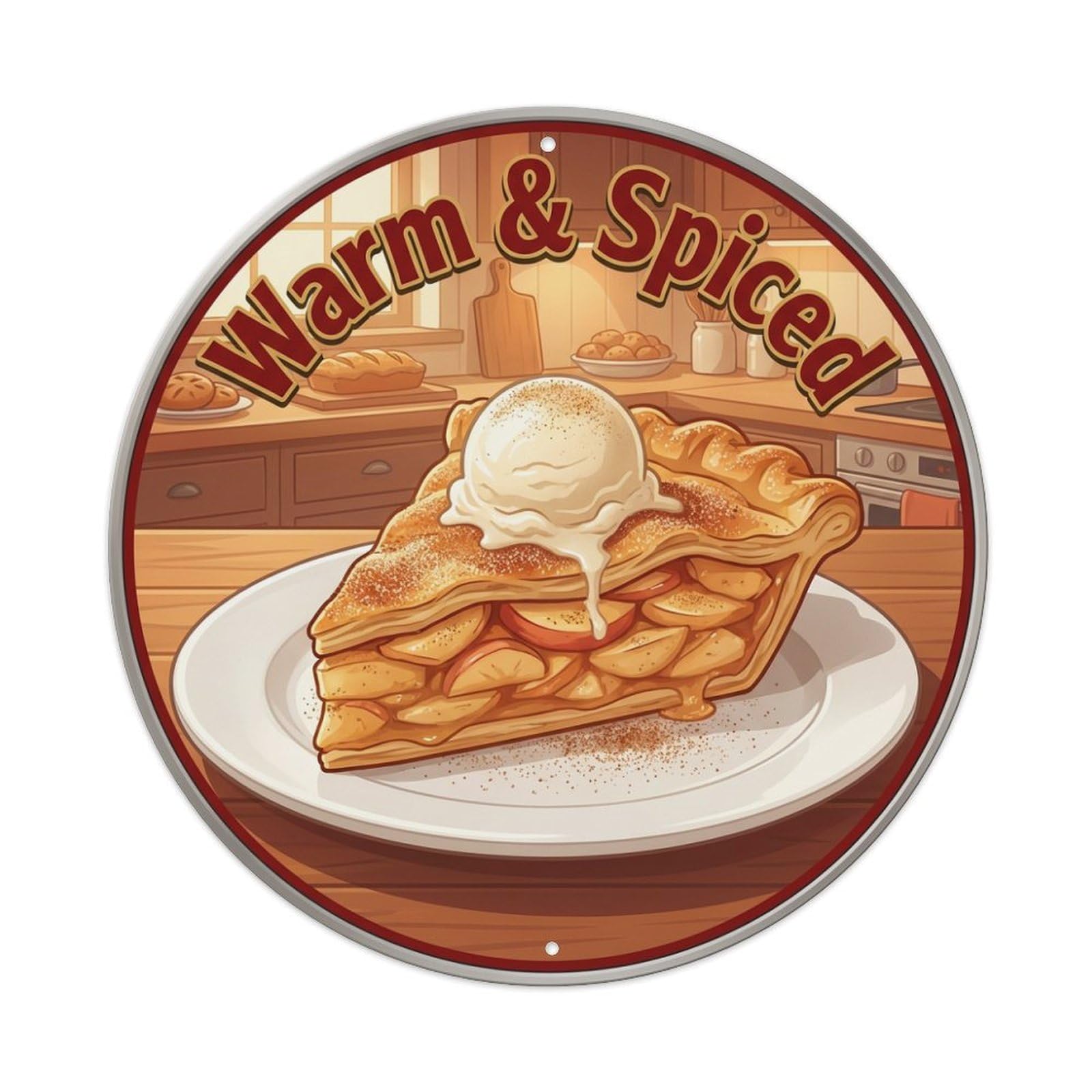 Metal Tin Sign Pie Apple Gourmet Food