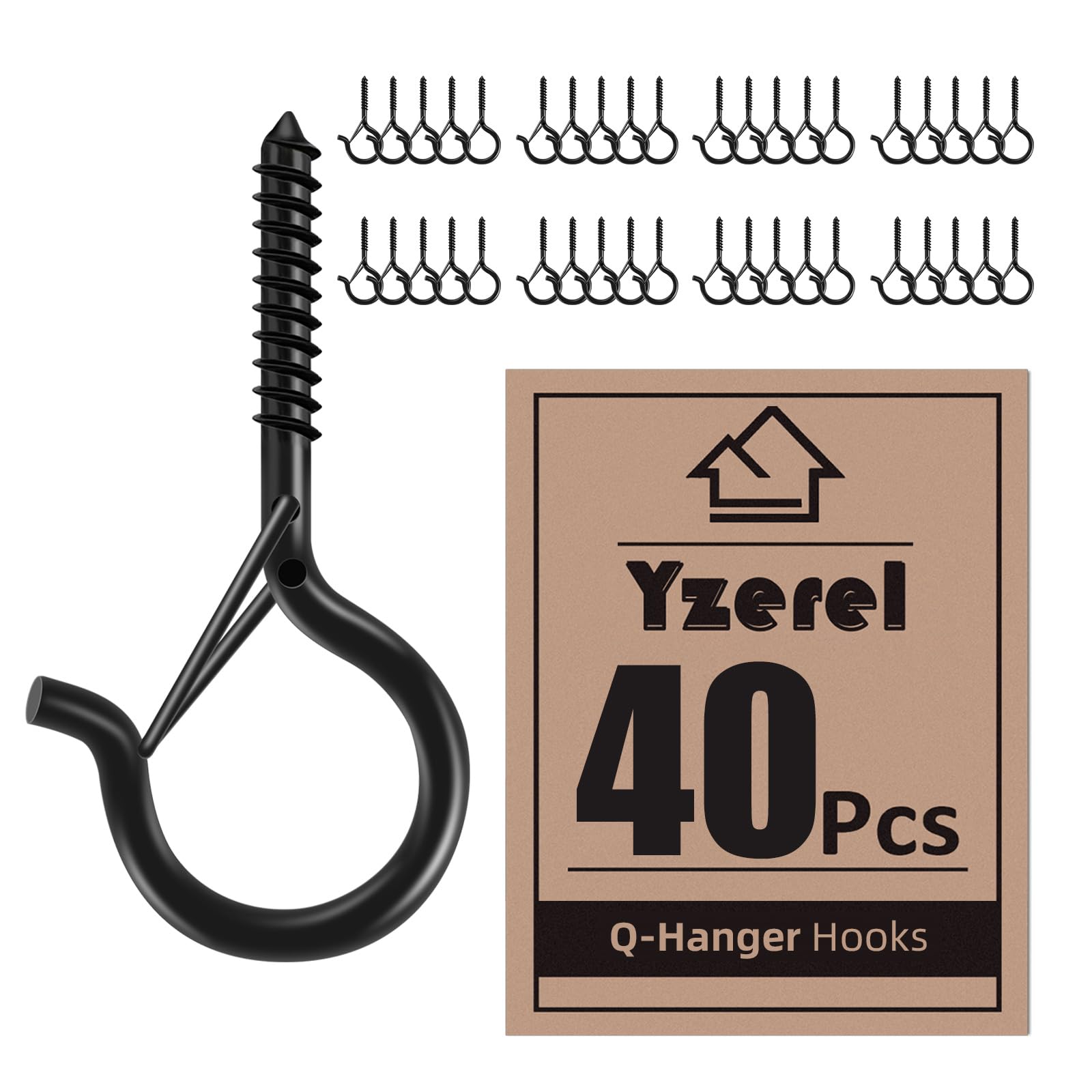 40 Pcs Q-Hanger Hooks Outdoor String Lights - Christmas Lights Hanger Hooks, Outdoor Wire and New Year Party, Fairy Lights Plants Wind Chimes Decoration Hanging Safety Buckle Design