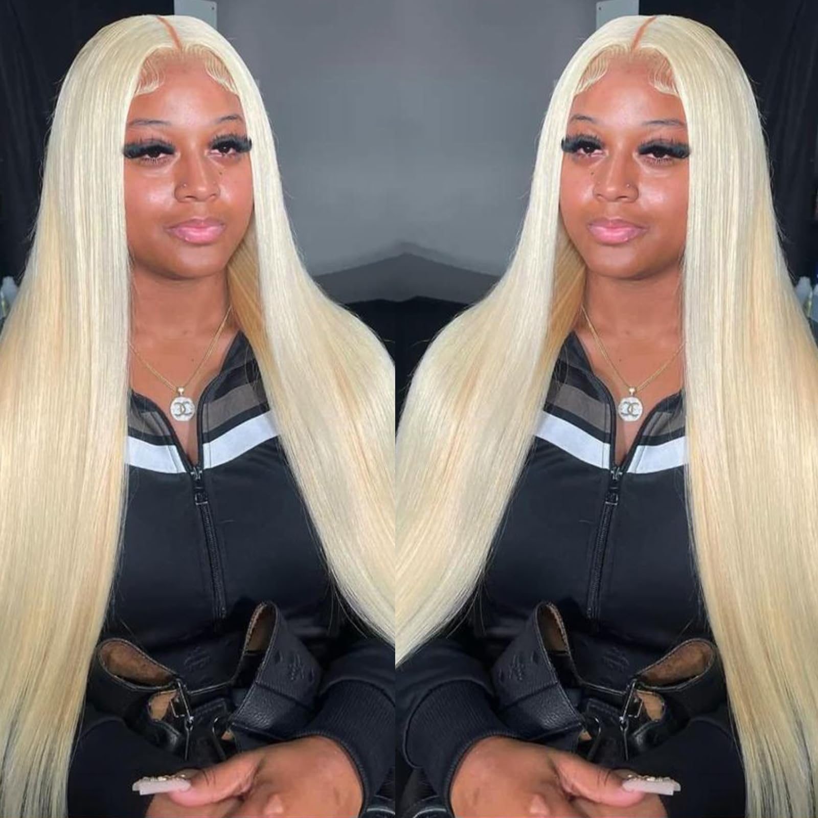 613 Lace Front Wig Human Hair 5x5 HD Lace Closure Wigs Blonde Glueless Straight HD Lace Front Wigs Human Hair Pre Plucked 180 Density 613 Blonde Human Hair Wig for Women (22 Inch)