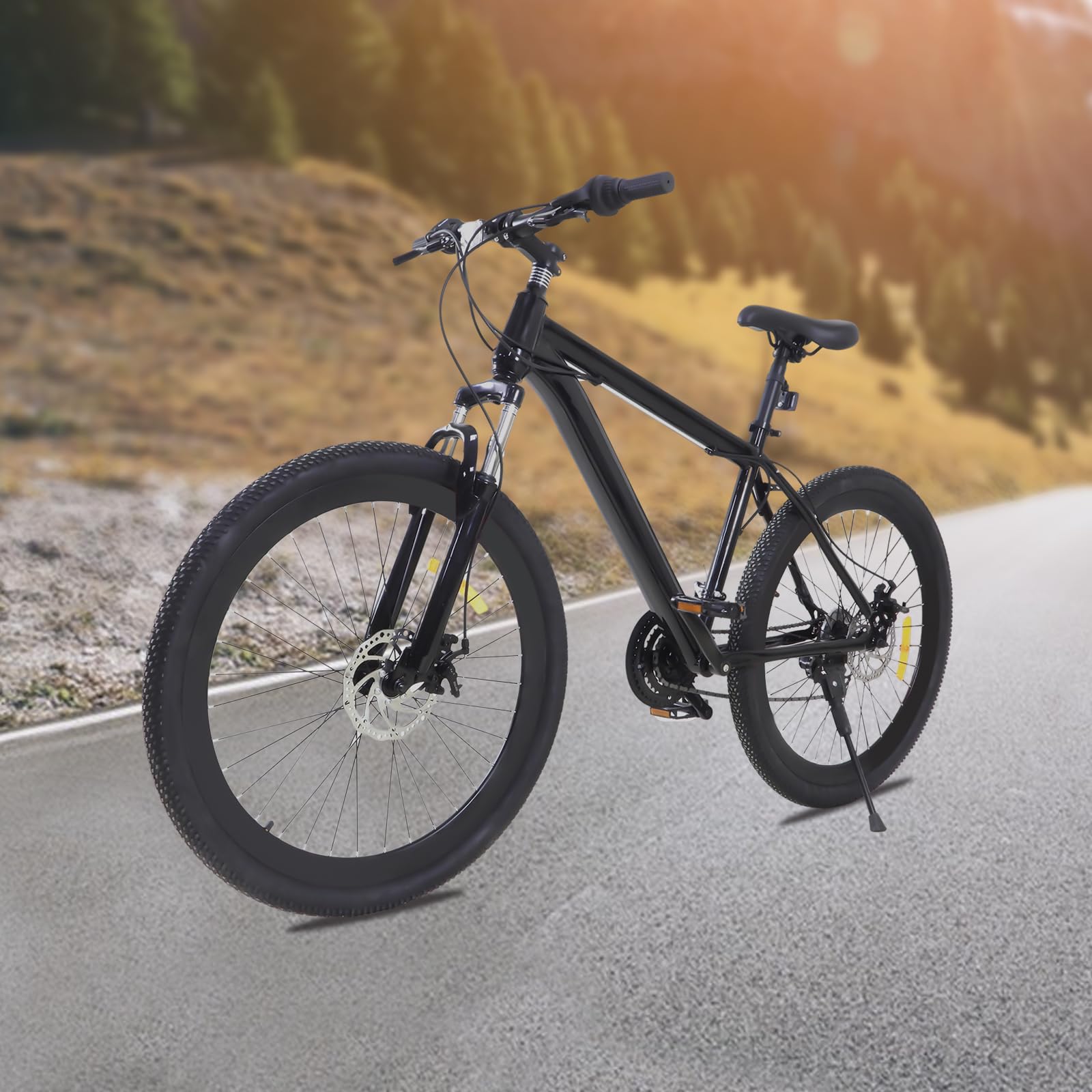 26", 21 biegów, rower górski MTB, aluminiowy, młodzieżowy, czarny, dla chłopców, dziewcząt, kobiet i mężczyzn