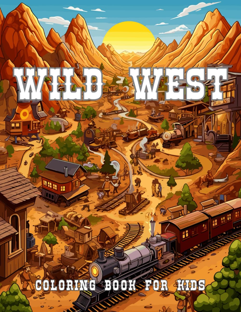 Wild West Coloring Book for Kids: Cowboy Theme Western Coloring Pages Gift for Children