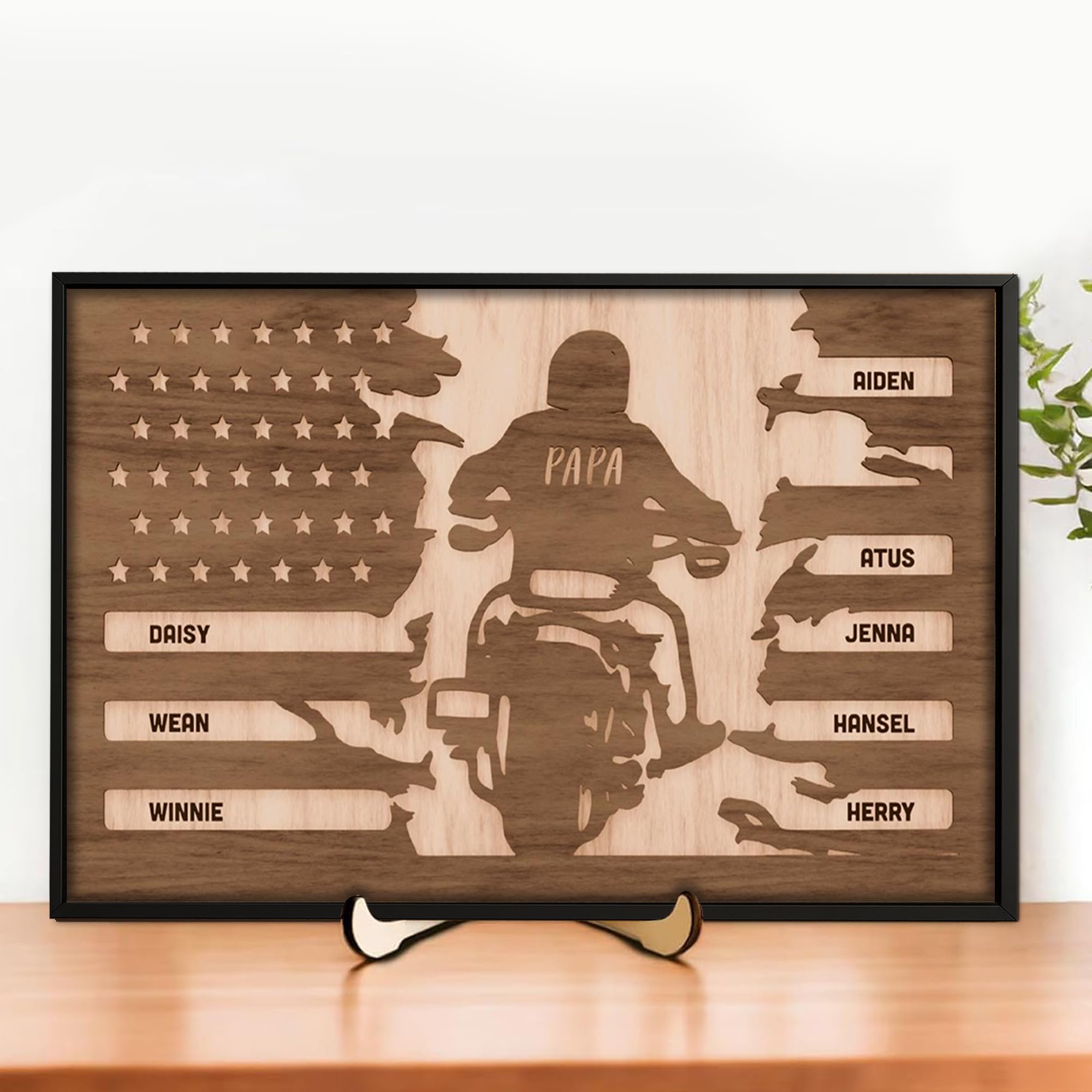 My4love Personalized Biker Gift for Dad, Custom Motorcycle Decor for Papa or Grandpa, Unique Father's Day Present, Vintage Garage Sign for Him, Rider