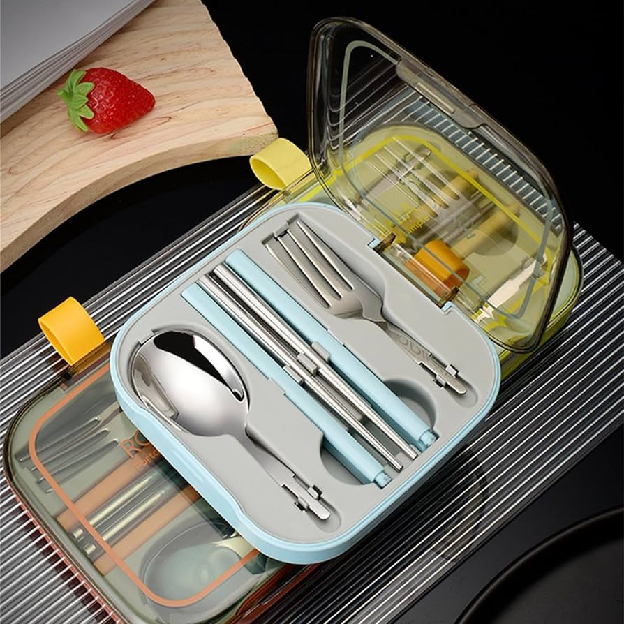 カトラリーセット ステンレス製 収納ケース付き Amazon | 携帯用カトラリーセット ステンレス鋼製 箸 フォーク