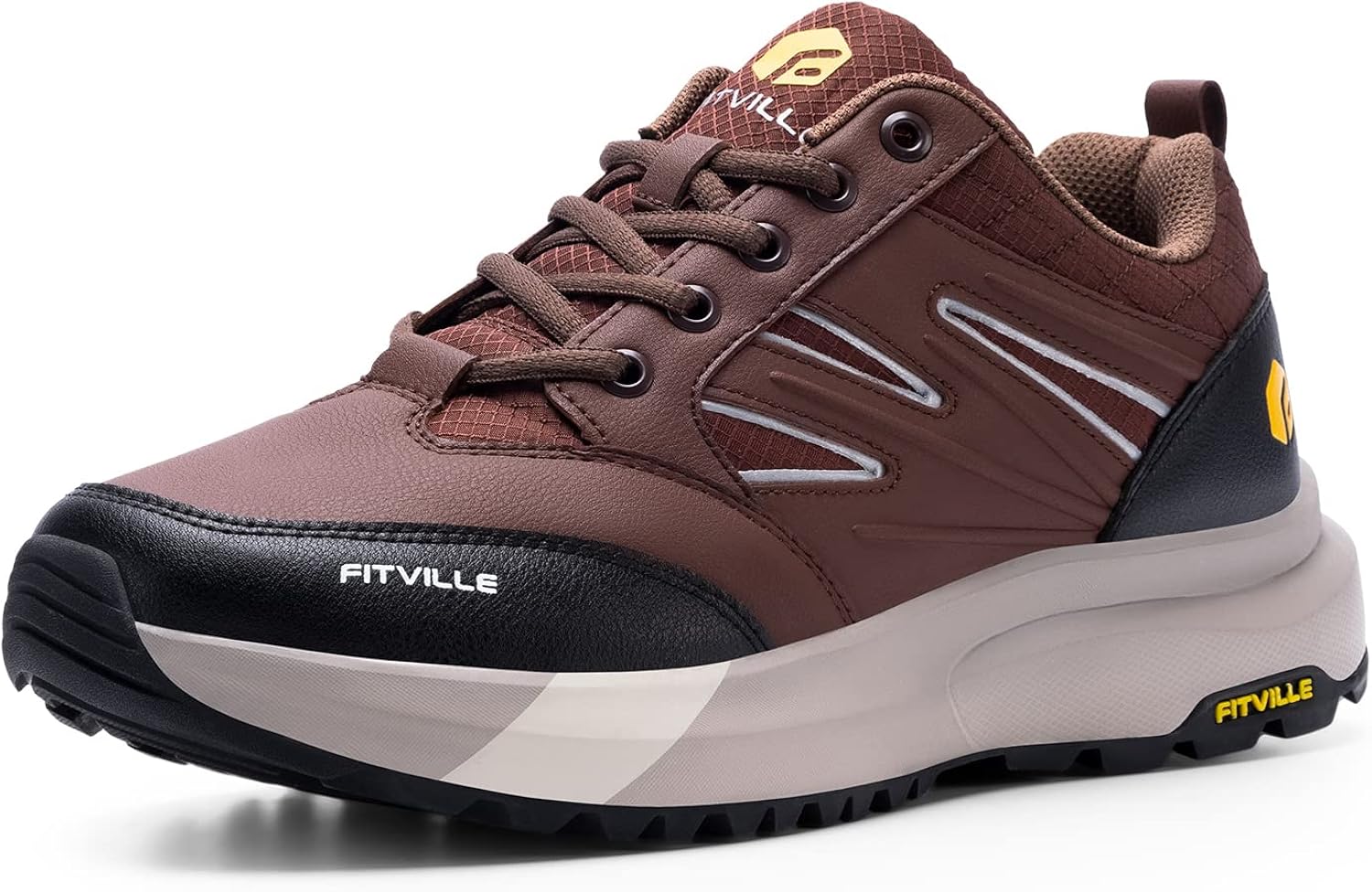 FitVille Mens Wide Hiking Shoes Waterproof Outdoor Work Shoes Trekking Trails