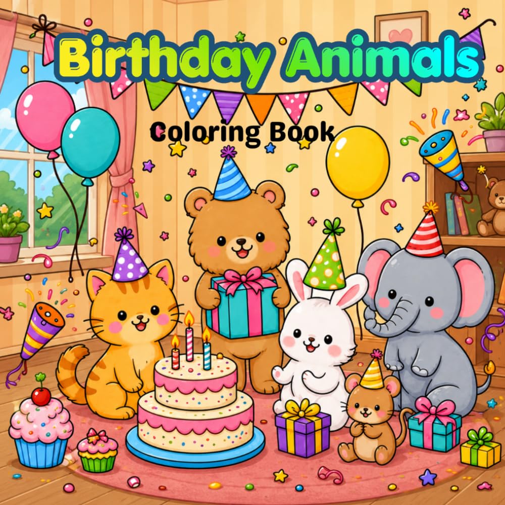 Birthday Animals: 30 Adorable Birthday Animal Coloring Pages