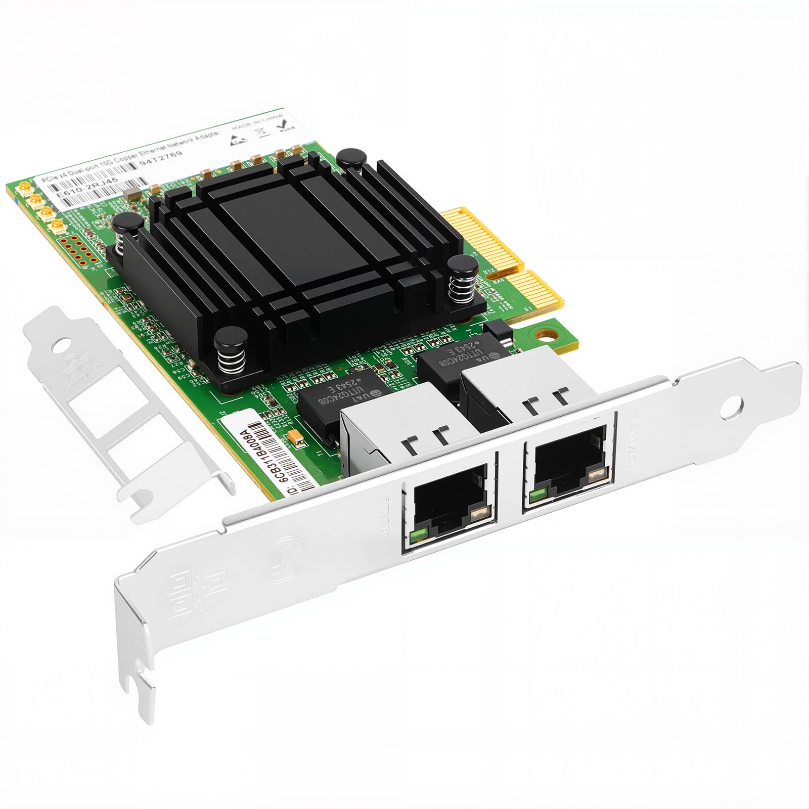 for Intel E610 PCIe x4 2*RJ45 Port 10Gbase-T Ethernet Network Adapter 10Gb LAN Card Support Windows Server/Windows/Linux/VMware/ESX