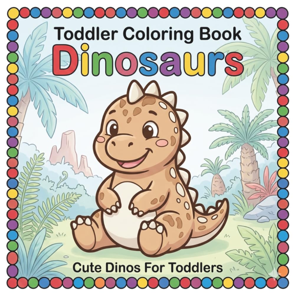 Toddler Coloring Book Dinosaurs: Cute & Easy Coloring Book For Toddlers | Cute Dinosaur Coloring Book For Toddlers | Coloring Pages For Kids Ages 1-3 | Bold Line Coloring Book