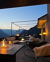 Vista 9 de Planika - Mesa cuadrada - Mesa para fogata de gas, calentador de espacio de propano de 35 pulgadas de ancho, mesa de centro para exterior, chimenea