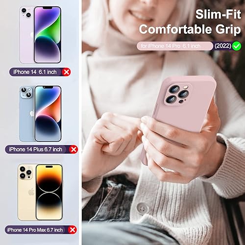 Miniatura 2 de Funda compatible con iPhone 14 Pro para mujer, con 2 protectores de pantalla de vidrio templado 9H, protección de cámara forro de microfibra Funda
