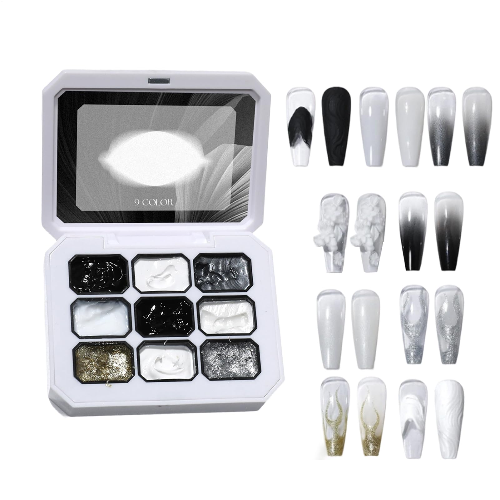 Esmalte de uñas de gel con degradado tridimensional persistente de alta densidad 8
