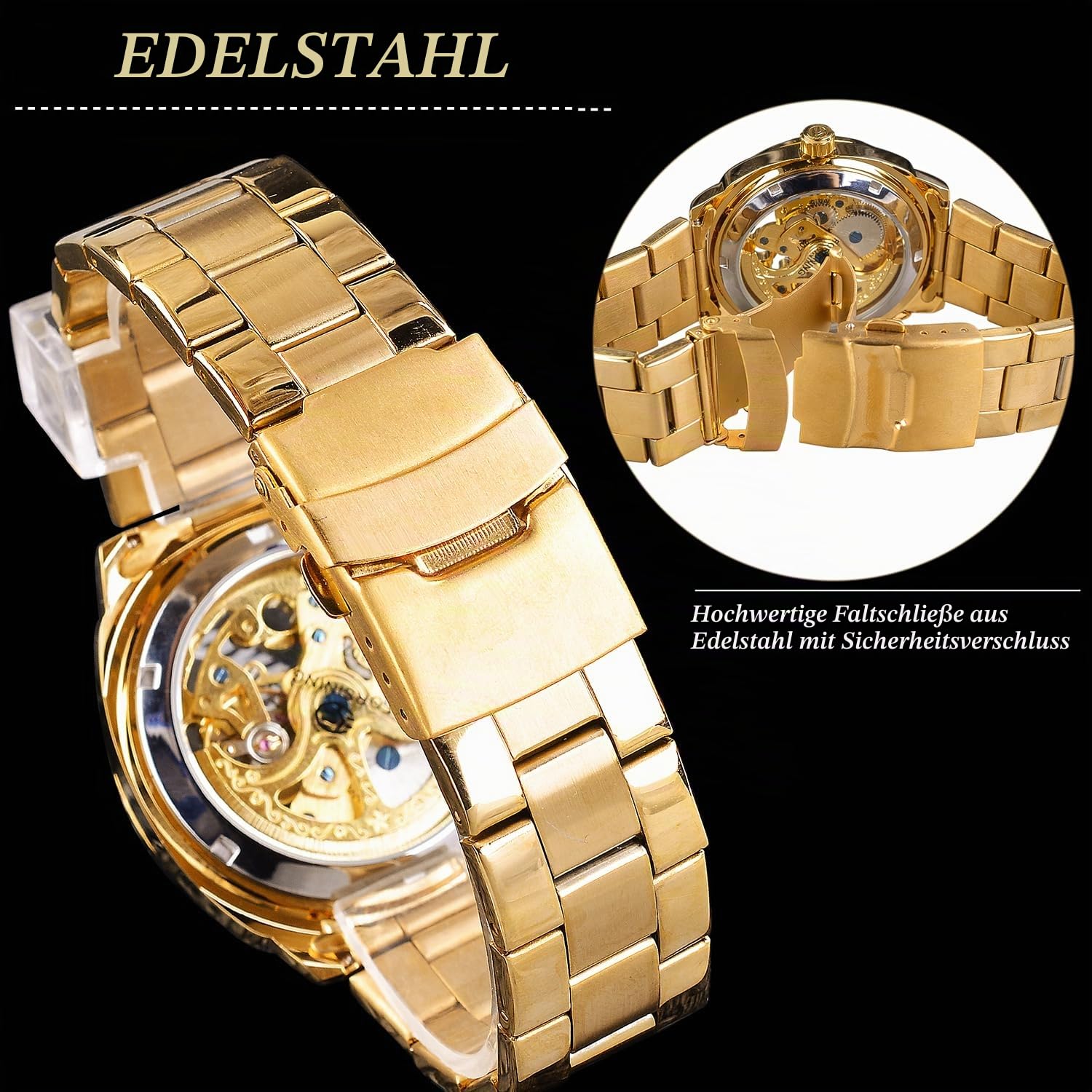 Forsining Retro Luxus Herren Automatik Mechanische Wirst Uhren Voll Goldene Blume Gravur Designer Skelett Uhr Männlich