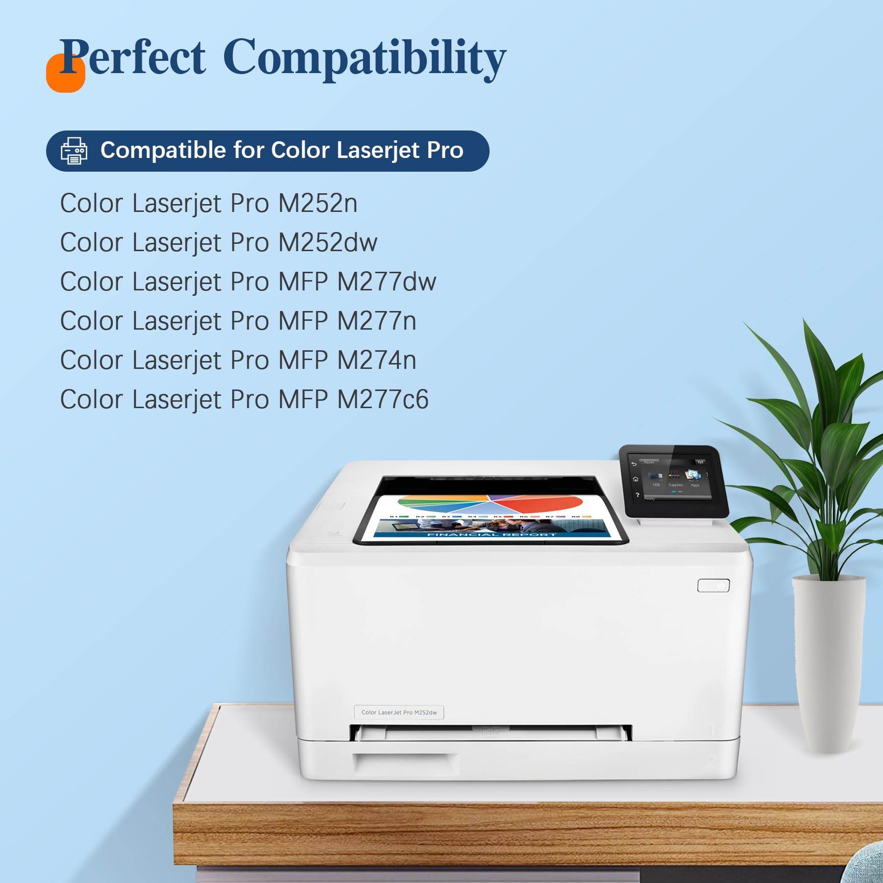 ColorKing 201X CF400X Cartucce Toner Compatibile per HP 201X 201A CF400X CF401X CF402X CF403X per Toner HP Color Laserjet Pro MFP M277dw M277n M274n M277c6 Laserjet Pro M252dw M252n(4Pack)