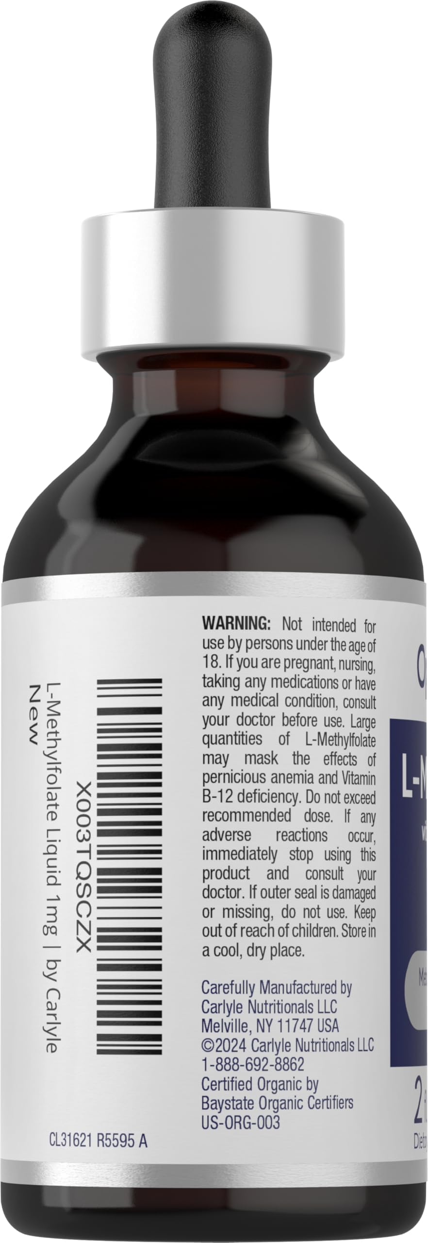 Carlyle L-Methylfolate Drops 1mg | 2 Fl Oz | Liquid Sublingual — Amazon image 3