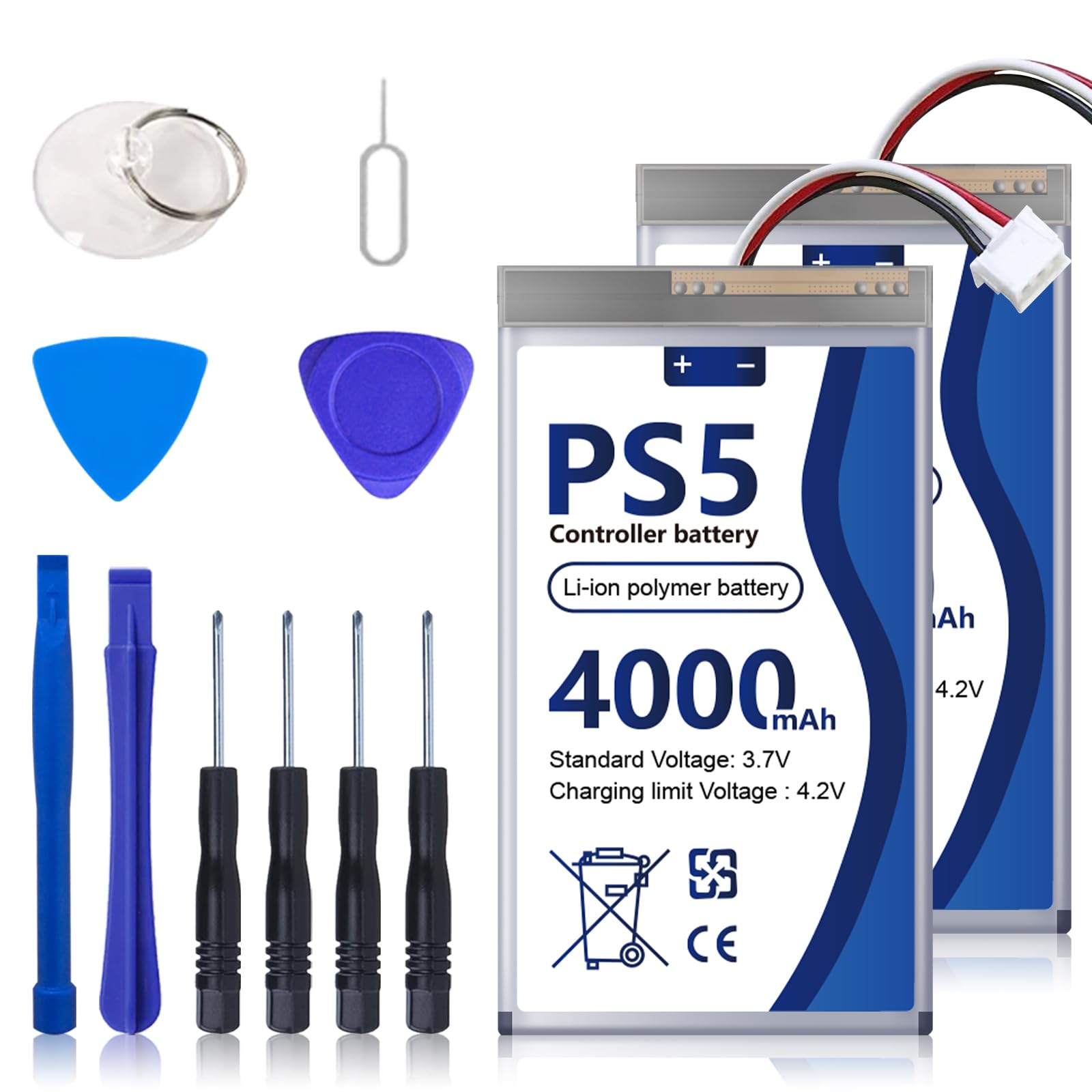 HamnaKhu 1PCS LIP1708/PS5 Battery,4000mAh New 0 Cycle High Capacity Battery for Sony PS5 PlayStation 5 DualSense CFI-ZCT1W Wireless Controller with