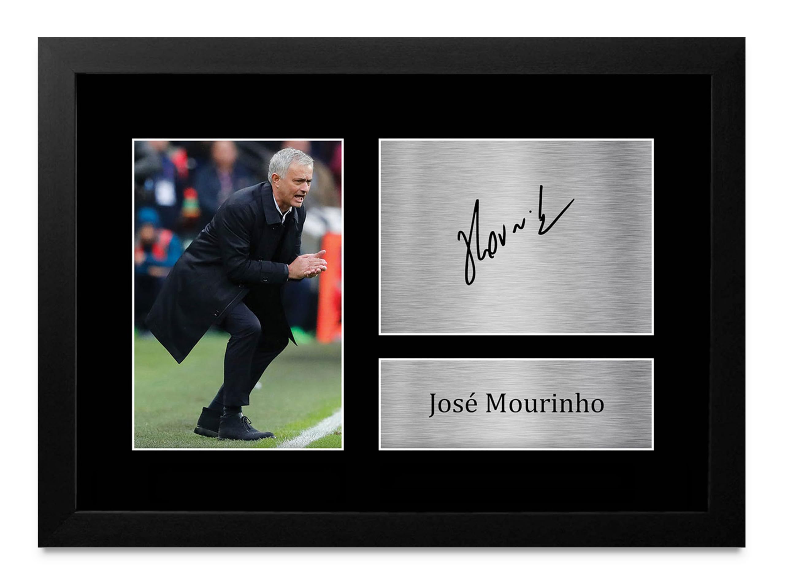 HWC Trading A4 P José Mourinho Regalo Impreso Autógrafo De Imágenes Para Aficionados Y Seguidores - A4 Enmarcada
