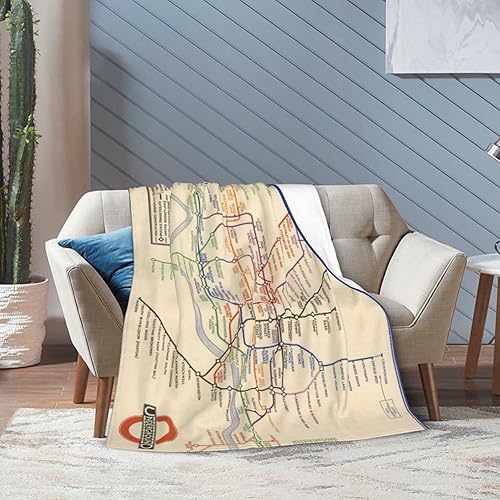 Miniatura 6 de DKJlitter Manta ultrasuave de franela de forro polar con mapa del metro de Londres, acogedora y ligera, perfecta para cama, sofá y regalos, 40 x 30