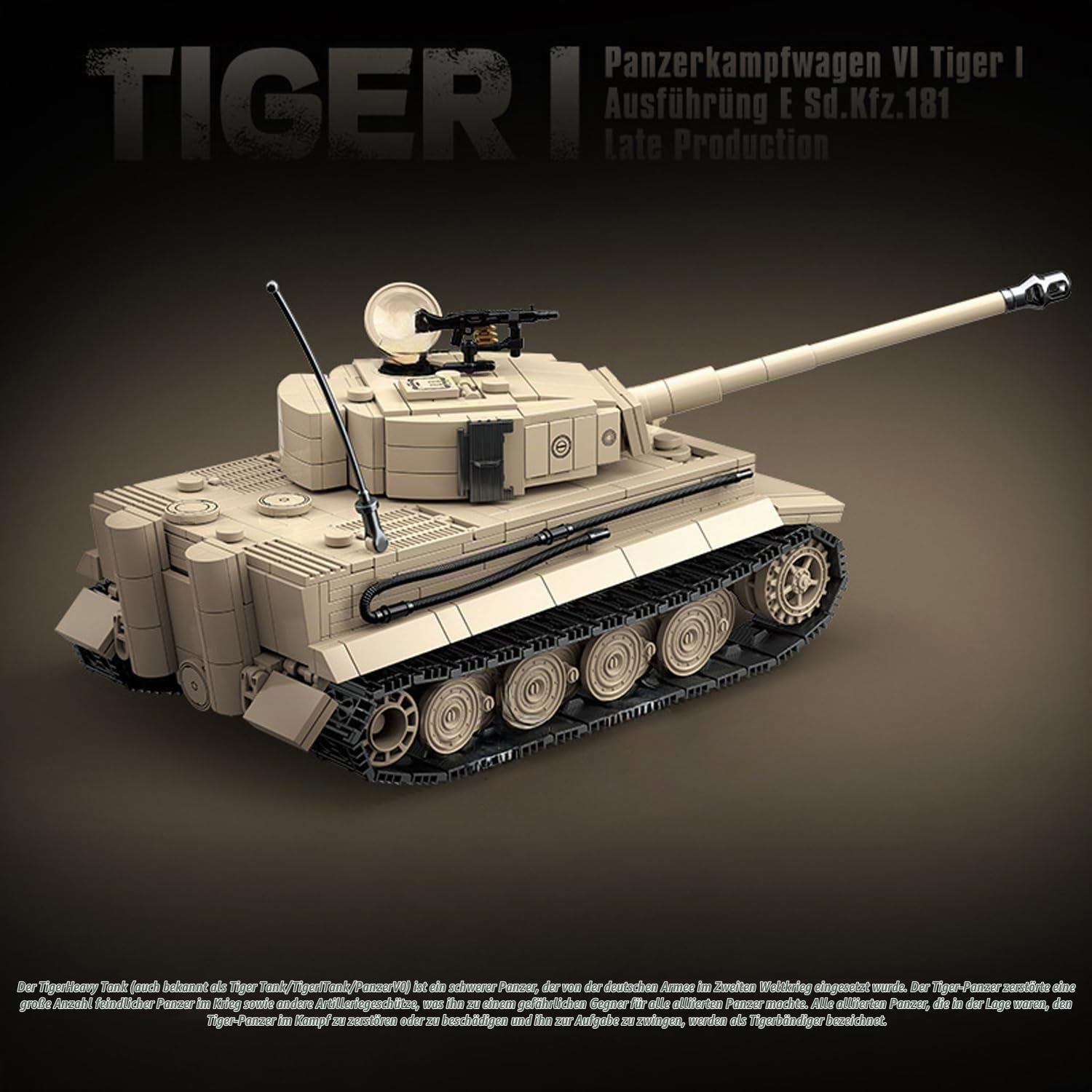 Minxtech Technik Military Panzer Bausteine, 1361 Teile Militär Deutscher Panzer Konstruktionsspielzeug, WW2 Armee Klemmbausteine Tank Modellbausatz, Geschenk für Teenager und Erwachsene Technical