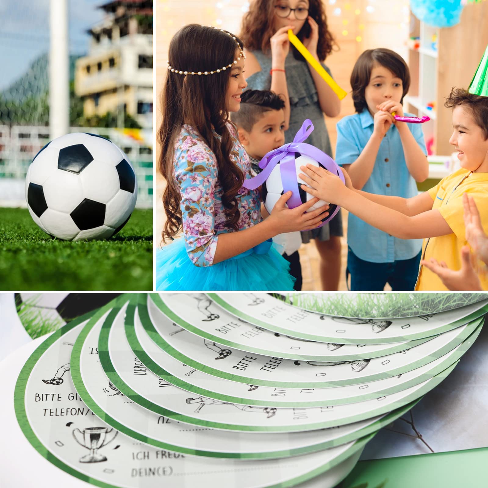 12 biglietti di invito da calcio + buste per feste di compleanno e feste – i biglietti luminosi di notte in design Soccer sono l'invito a calcio per