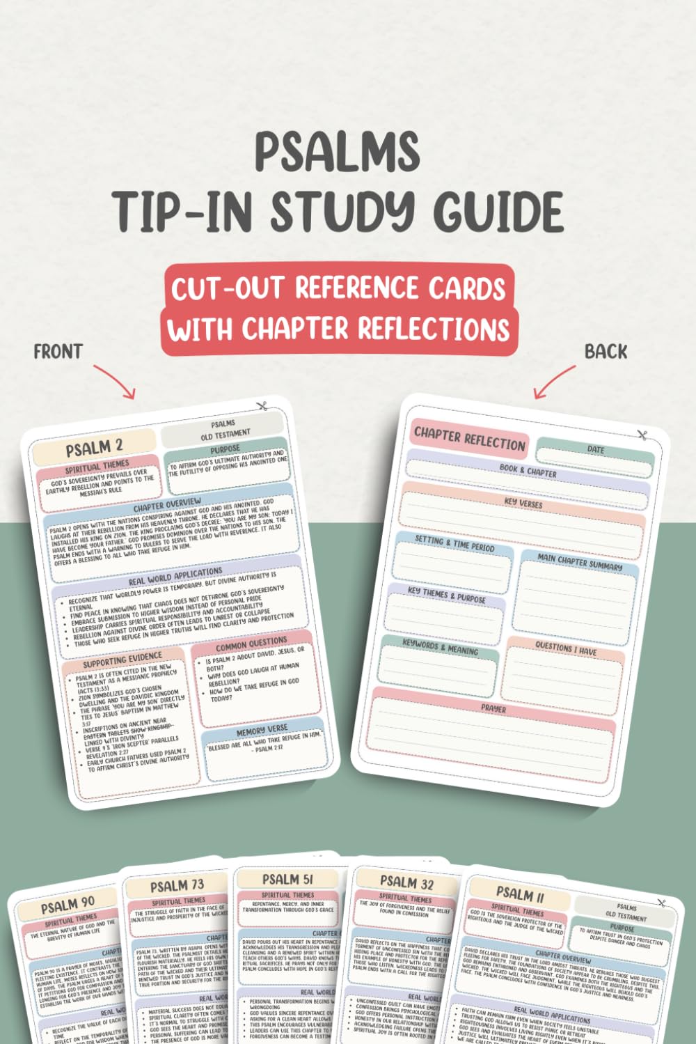 Psalms Chapter-by-Chapter Tip-In Bible Study Guide: Cut-Out Reference Cards with Chapter Reflections (Complete Chapter-by-Chapter Tip-In Bible Study Series)