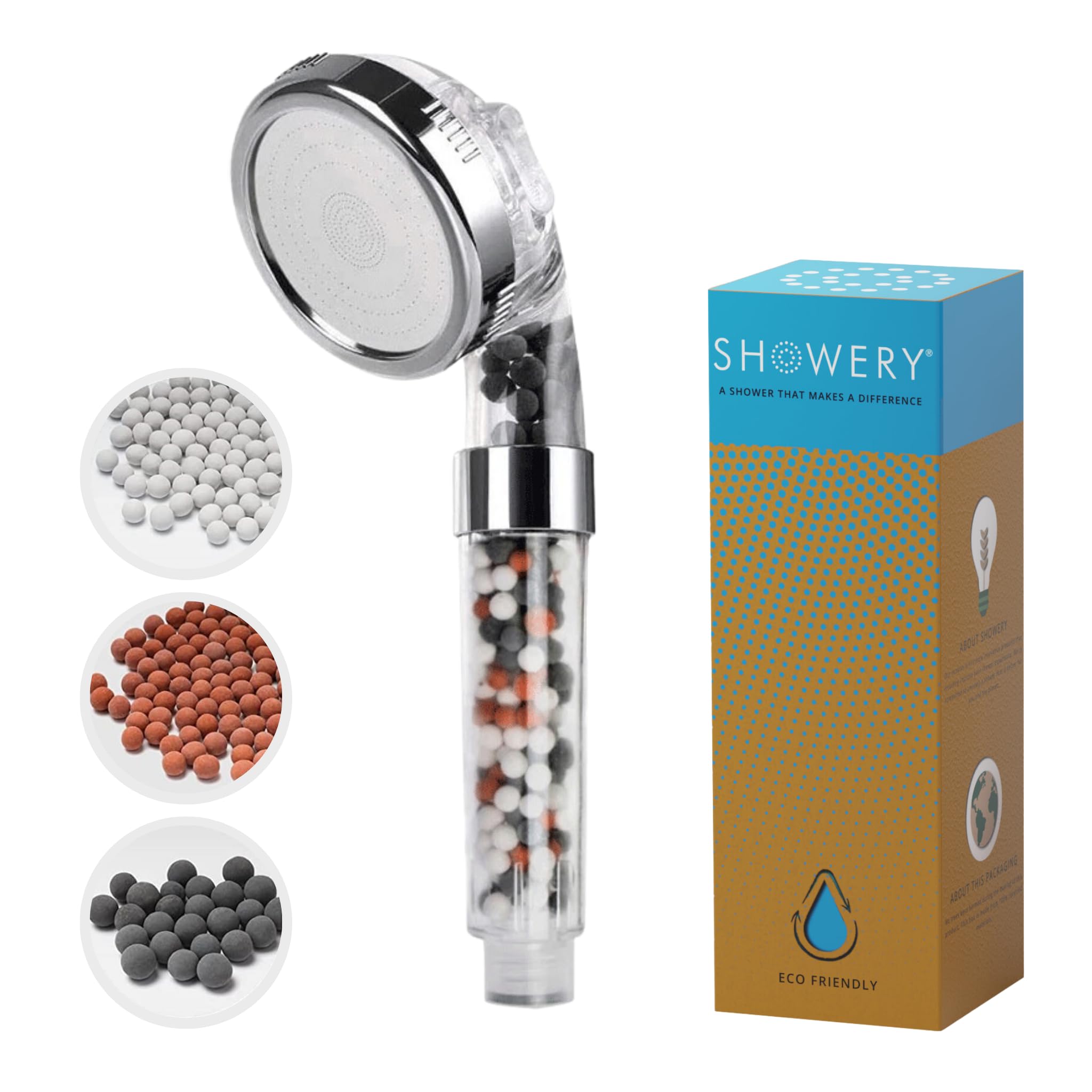 Shower With Power Dreifach-Duschkopf – Mit Verstellbaren Druckventilen, Abnehmbarem Kopf, Hohem Wasserdruck, Für Ein Luxuriöses Duscherlebnis