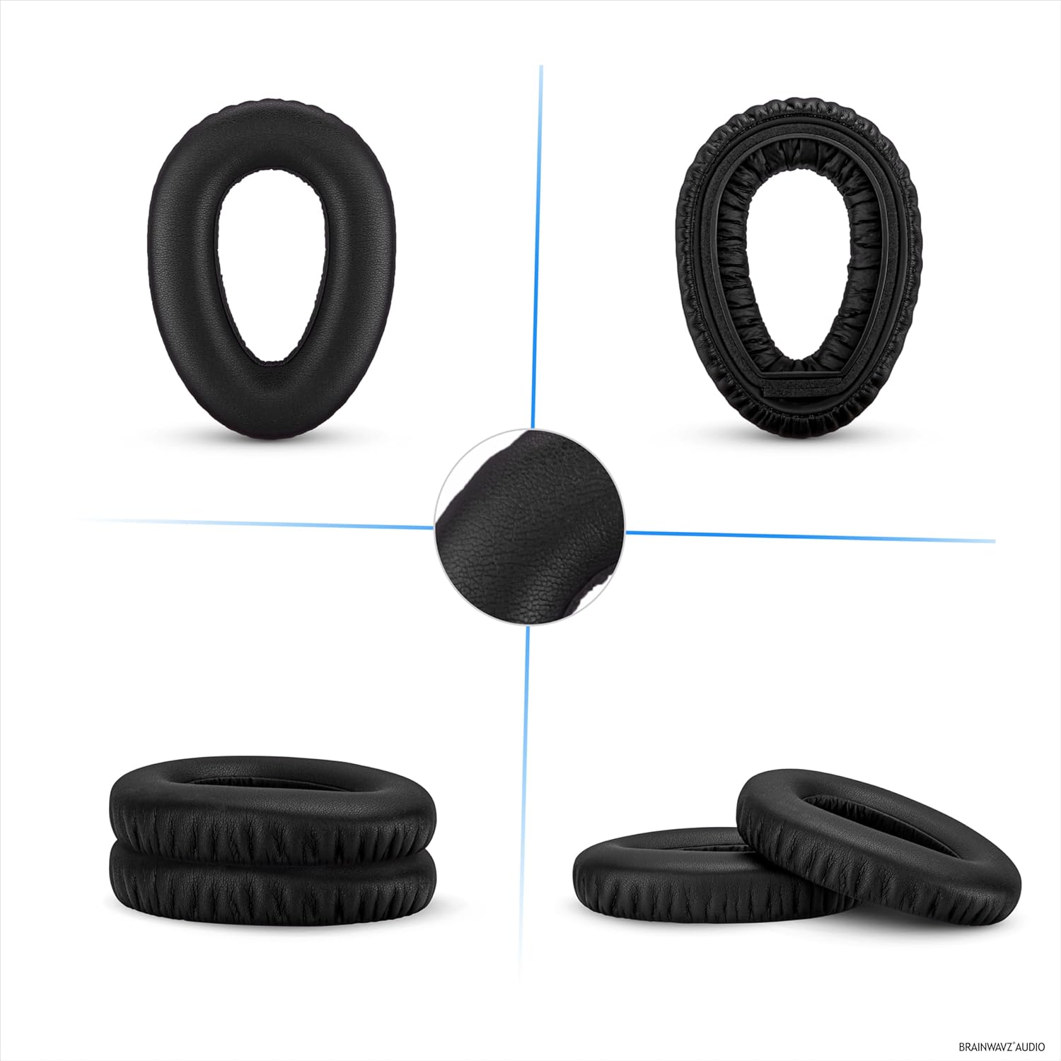 Replacement Earpads for Sennheiser PXC480, PXC550, PXC 550-II, MB660 UC, MB 660 MC Headphones, Soft PU Leather Cushions, Easy & Quick Installation, by Brainwavz (Black) - Image 7