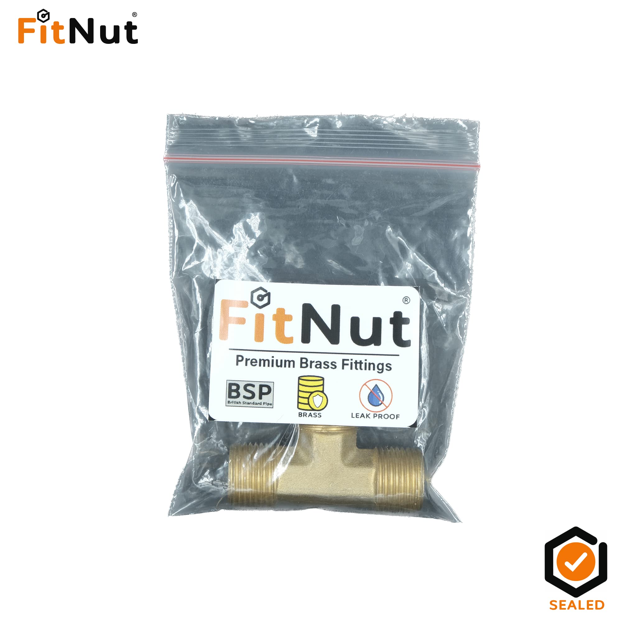 Brass 3-Way Tee Fitting - BSP 1/4" -4