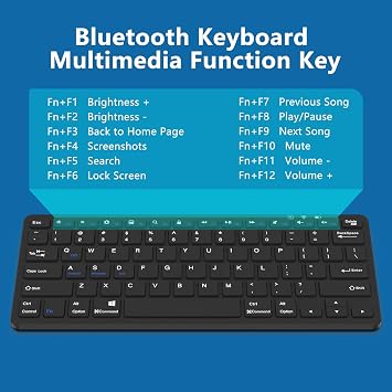 LKV Bluetooth Wireless Keyboard for iOS,Android,Windows,Small Slim Portable