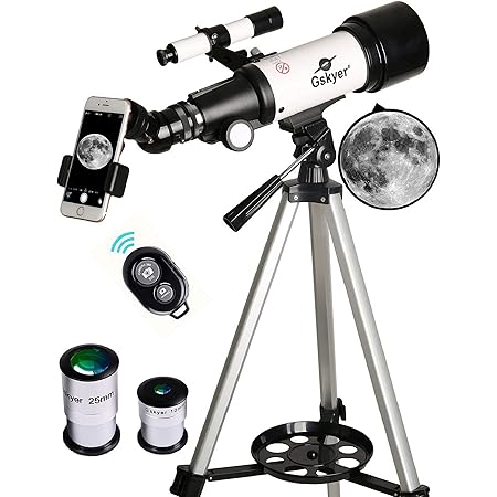 Gskyer Telescope, 70mm Aperture 400mm AZ Mount Astronomical Refracting Telescope for Kids Beginners - Travel Telescope with Carry Bag, Phone Adapter and Wireless Remote