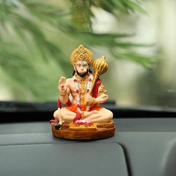 Multi Color Handmade Bajrang Bali Lord Hanuman Idol | Hindu Monkey God Idol | Idol for Car, Office and Home Decor | 8 cms | Gifting Purpose (Lord Hanuman Statue) – Pack of 1