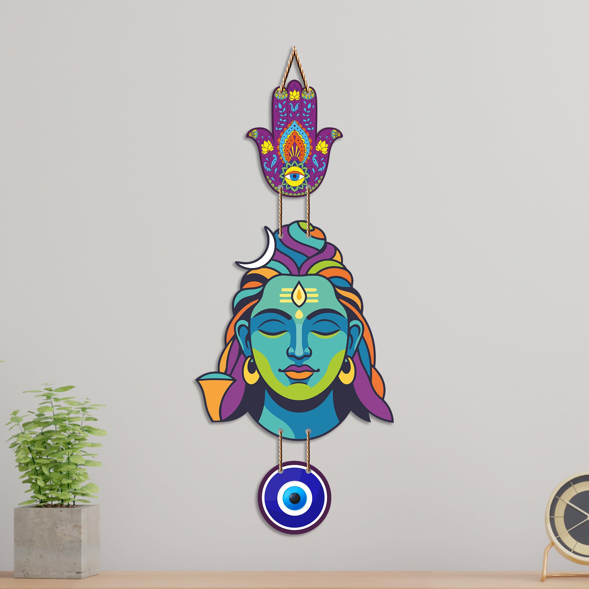 Lord Shiva Evil Eye Wall Hanging - Spiritual Home Decor -4