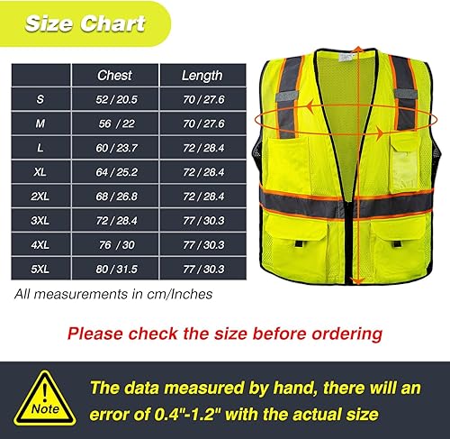 Miniatura 4 de Lighthrill Chalecos de alta visibilidad, chaleco de seguridad para hombres y mujeres, chalecos reflectantes