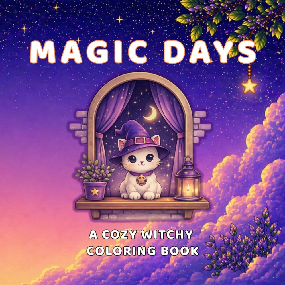 Magic Days: A Cozy Witchy Coloring Book