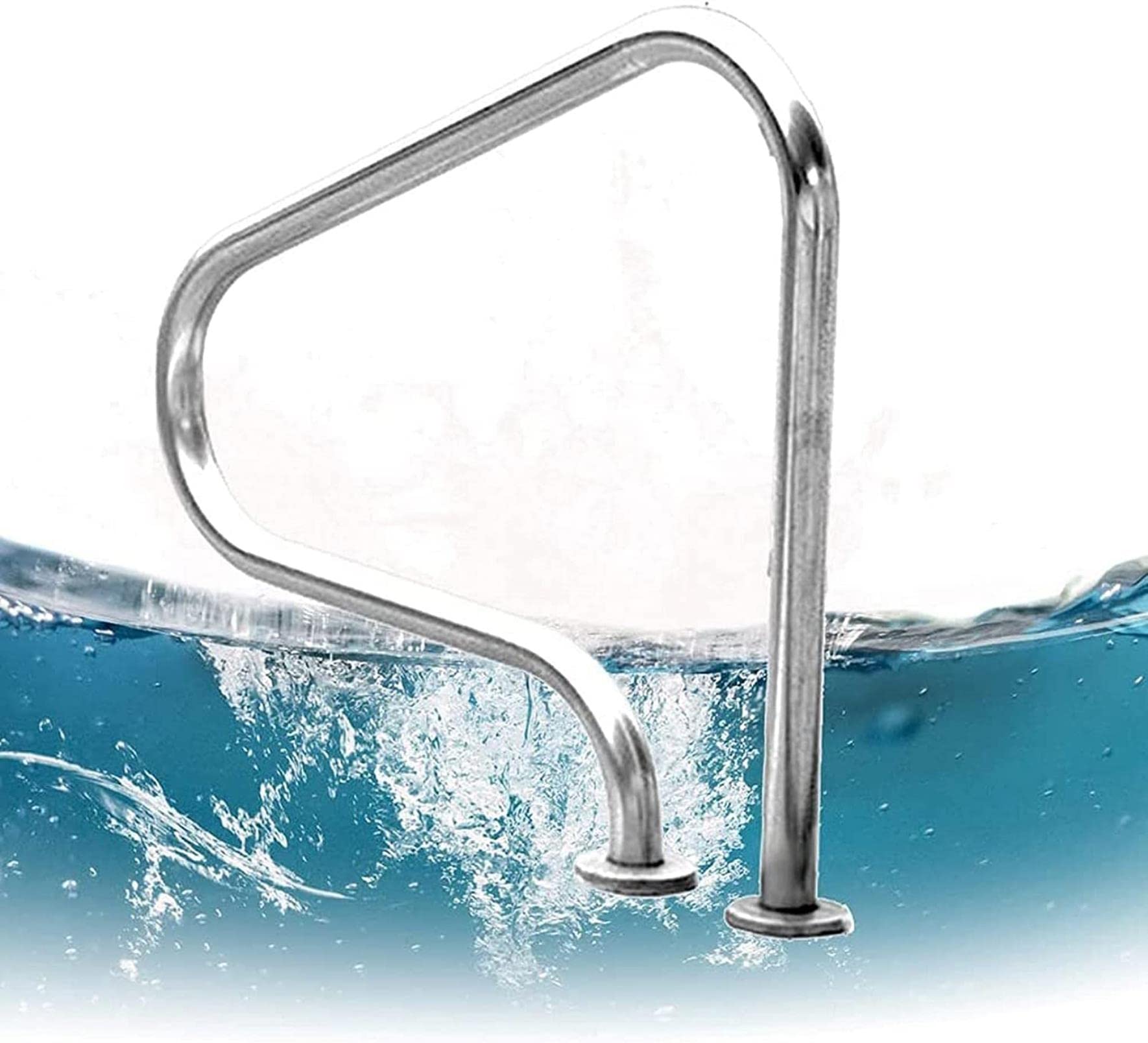 Main courante de piscine en acier inox robuste et facile à installer pour escalier de bassin