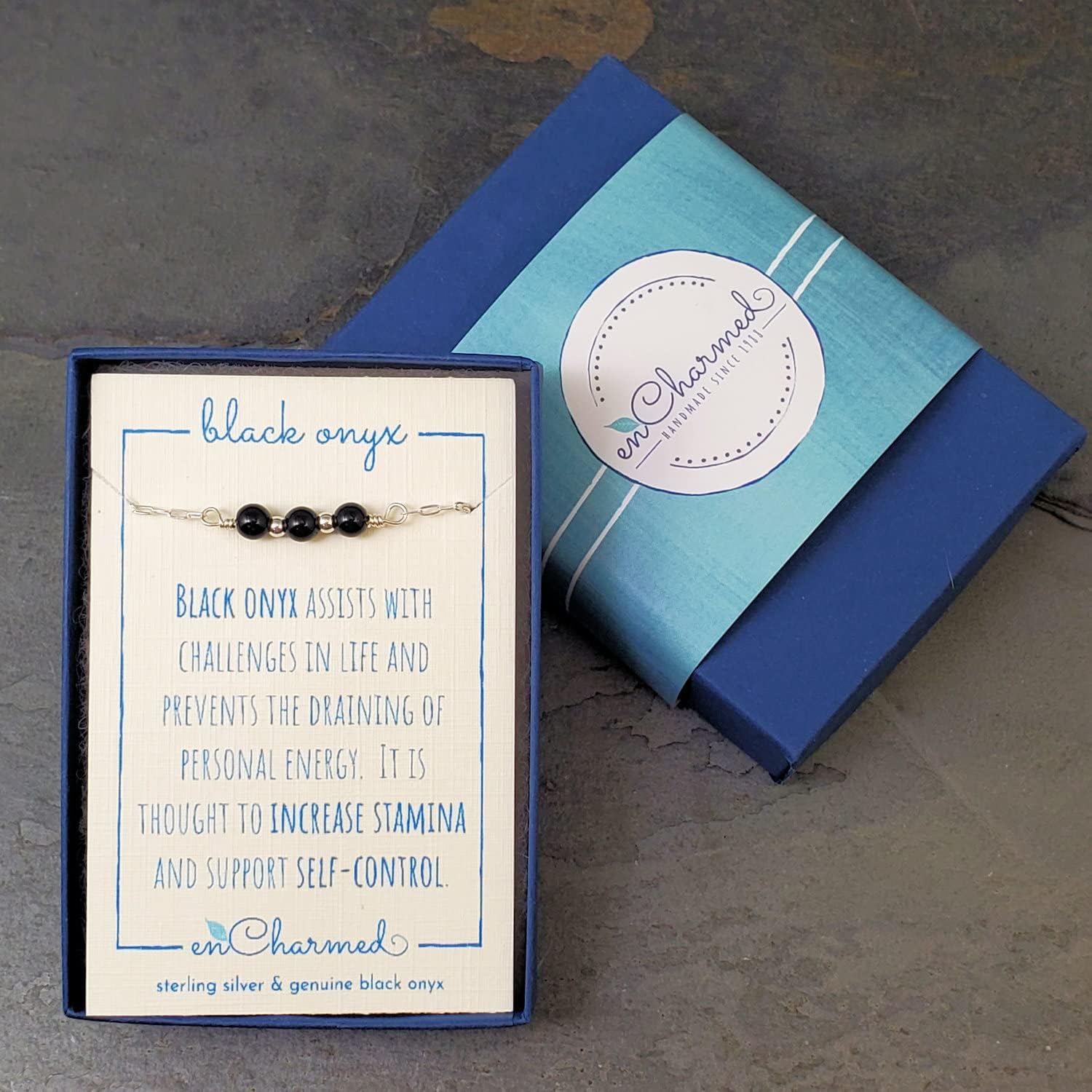 EnCharmed Sterling Silver Black Onyx Delicate Choker, Handmade Minimal Dainty Gemstone Necklace, Adjustable Length 14-17 Inches, December Birthstone - Image 6