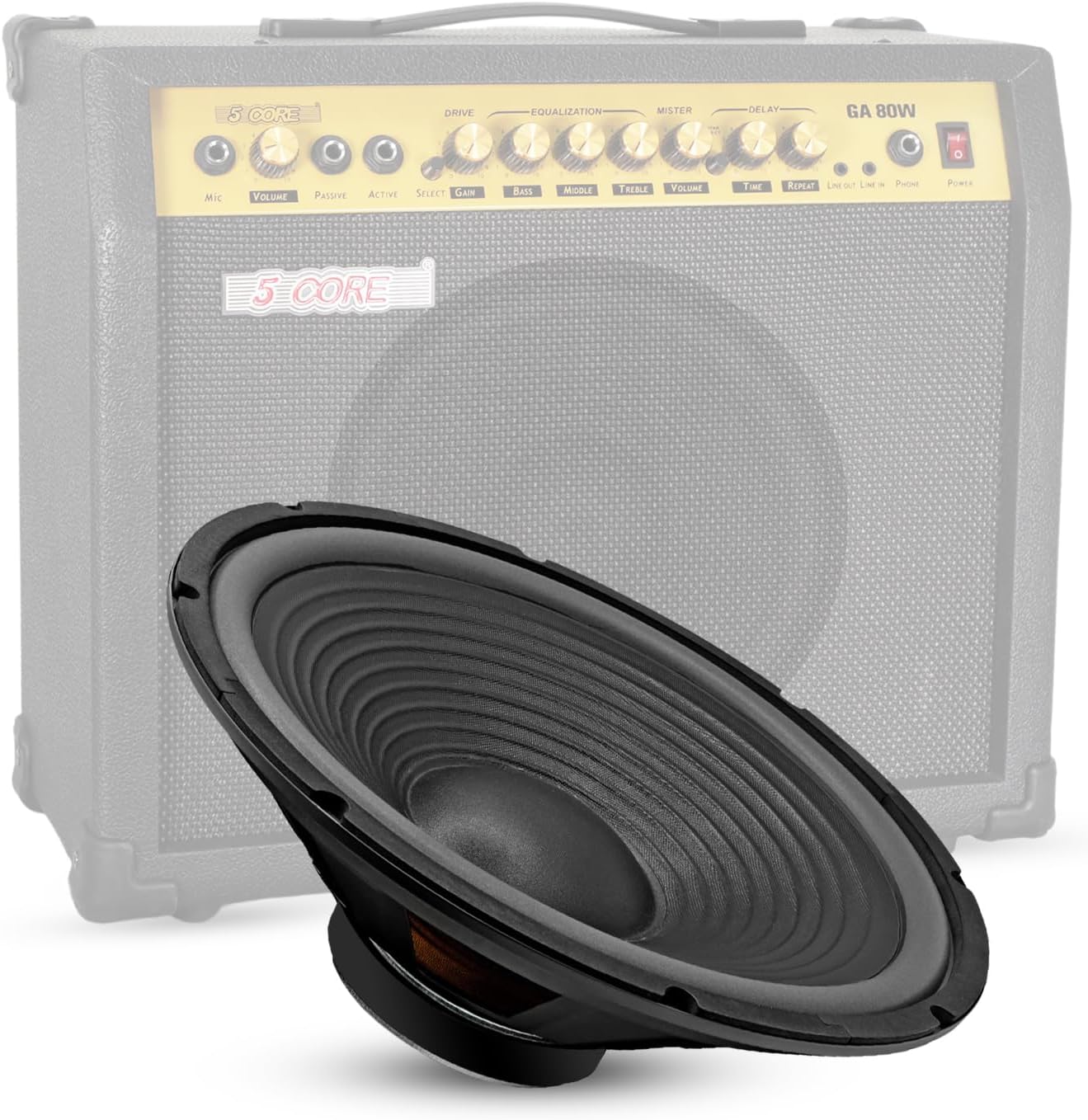5 Core 15 Inch Guitar Speaker 450W 4 Ohm Woofer Low Distortion for Electric Guitar Cabinets Powerful Clear Tone - WF 15 140 4OHM GTR