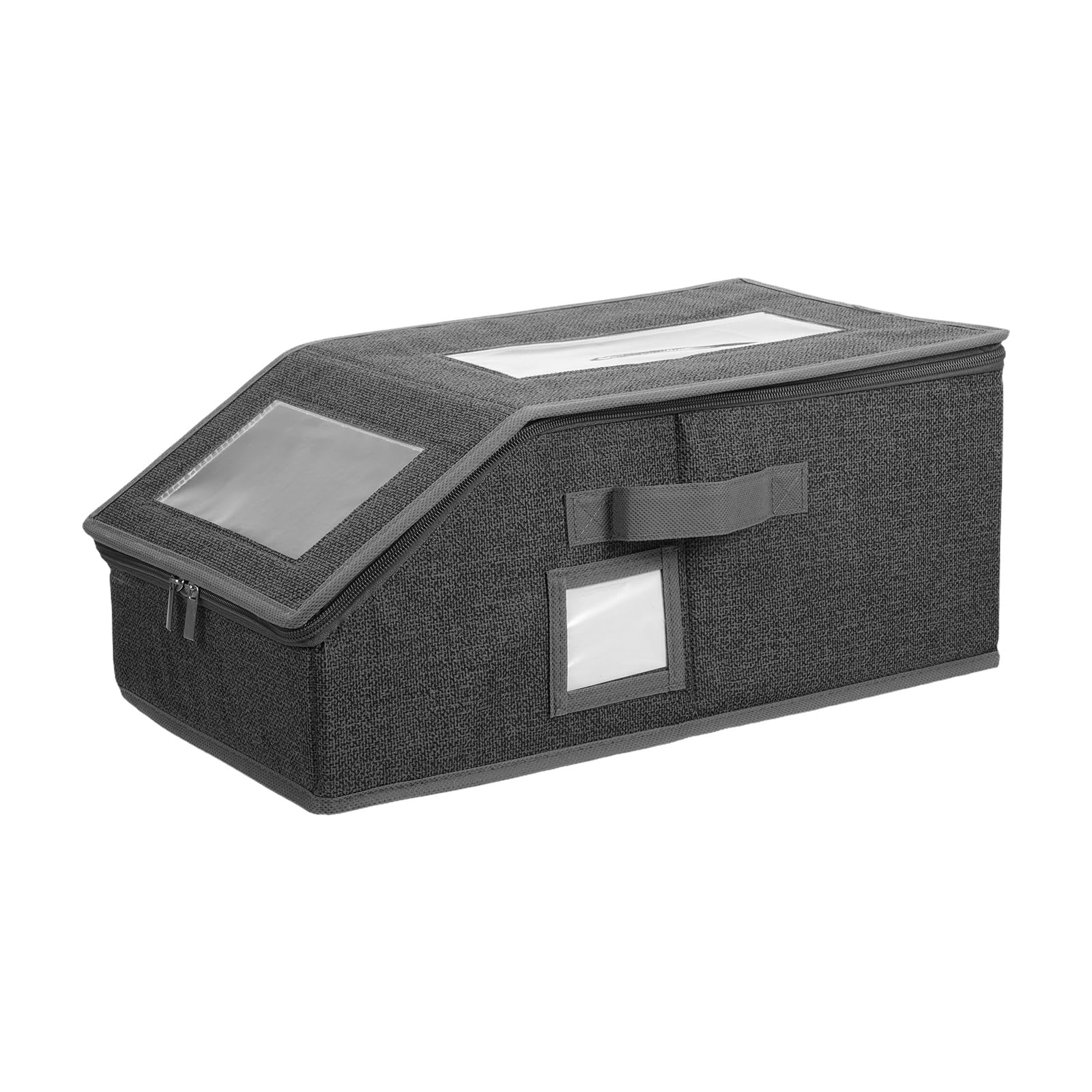 Luxshiny Scatola Porta Cappelli da Baseball Pieghevole 2 Pezzi Pvc | Impilabile, Finestra Trasparente e Maniglia Laterale, Chiusura a Zip e Tasca Portanome
