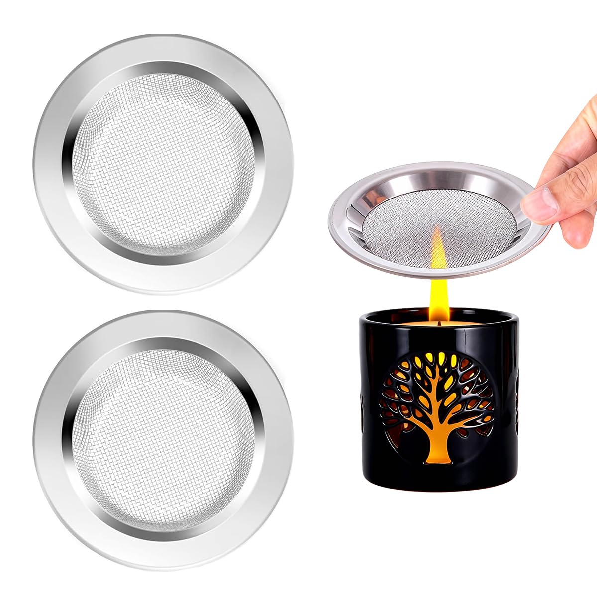 2 Räucherstövchen Sieb Sieb für Ölbrenner Edelstahlsiebe FüR Duftlampen Ø 10 cm Ideal FüR RäUcherwerk Und öLbrenner