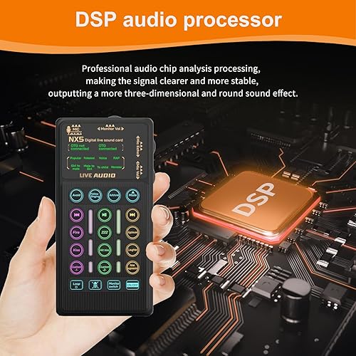 Miniatura 9 de Juego de tarjetas de sonido portátil para podacsting, transmisión, vivir, cantar, grabar, jugar con familiares, amigos, regalo