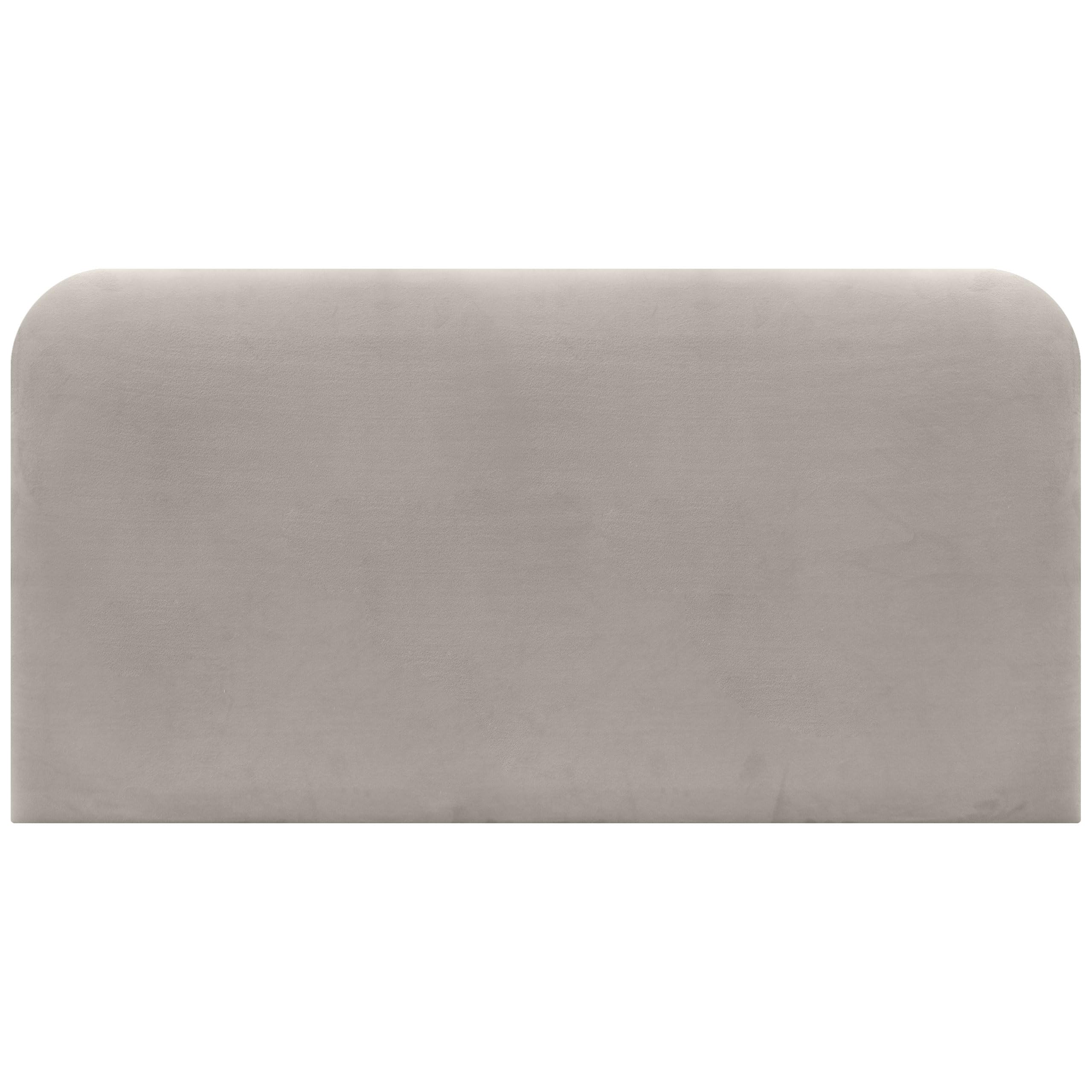 DHOME Cabecero Tapizado Liso Curvo Terciopelo 70cm Altura para Pared Acústicos Cabeceros Absorbentes Cabezal Cama Dormitorio (Beige, 150cm)